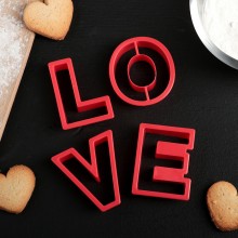 Набор форм для вырезания печенья "Любовь", 4шт
